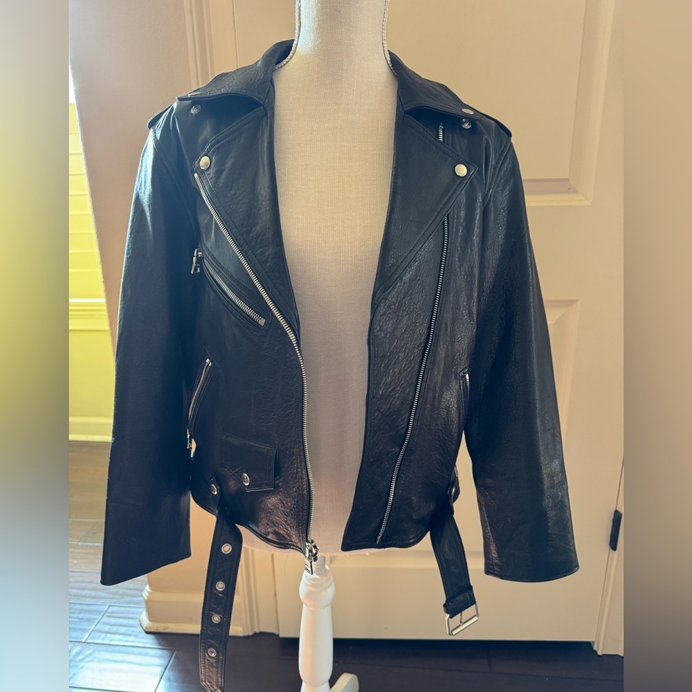 RtA Black Leather Moto biker Jacket